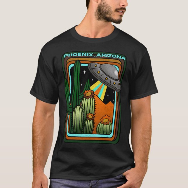 T-shirt Phoenix Arizona Désert Ufo Expérience (Devant)