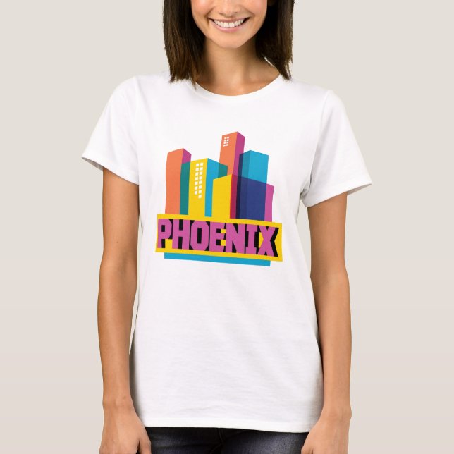 T-shirt Phoenix, Arizona | Neon Skyline (Devant)