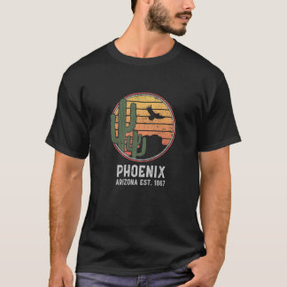 T-shirt Phoenix Arizona Retro Cactus Et Sun