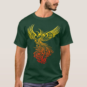 T-shirt Phoenix Artistique Jaune Orange Couleur Mélange
