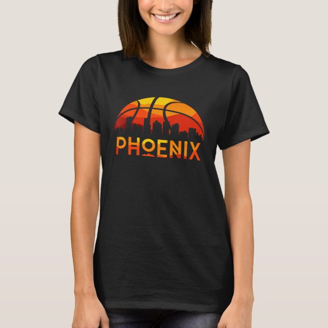 T-shirt Phoenix Basketball Tee B-Ball Arizona City Sunset (Devant)