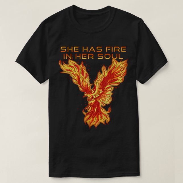 T-shirt Phoenix Bird - Elle A Le Feu Dans Son Âme (Design devant)