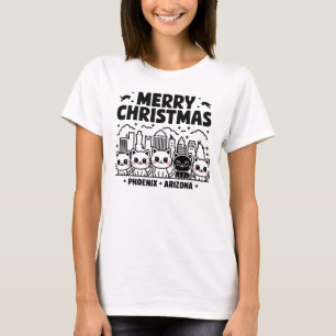 T-shirt Phoenix City Arizona Merry Christmas Cats USA