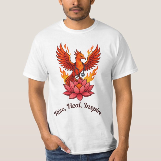 T-shirt Phoenix Doctor Healing Lotus - Lever, Guérir, Insp (Devant)