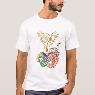 T-shirt Phoenix et le Dragon Oriental Ying Yang Design