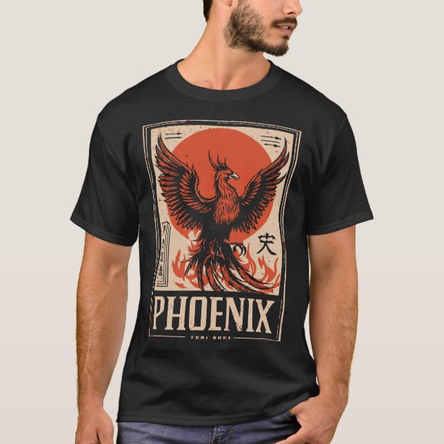 T-shirt Phoenix Levant Japonais Soleil Rouge Renaissance M (Devant)