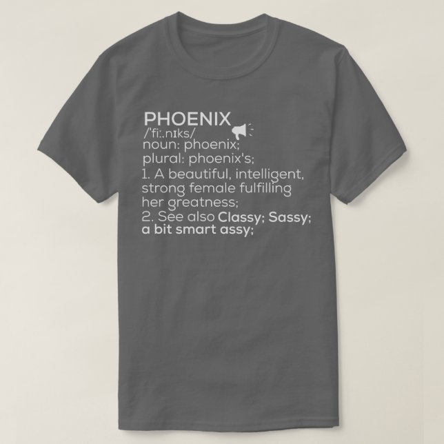 T-shirt Phoenix Nom Phoenix Définition Phoenix Femme Nam (Design devant)