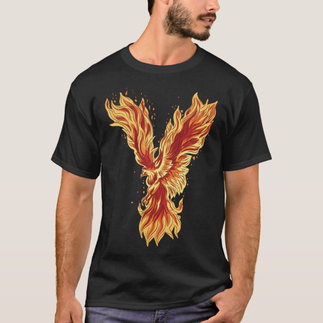 T-shirt Phoenix Rising Fire Bird oeuvre mythique (Devant)