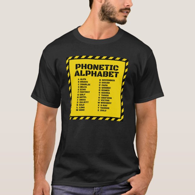T-shirt Phonetic Alphabet – Industrial Safety Edition (Devant)