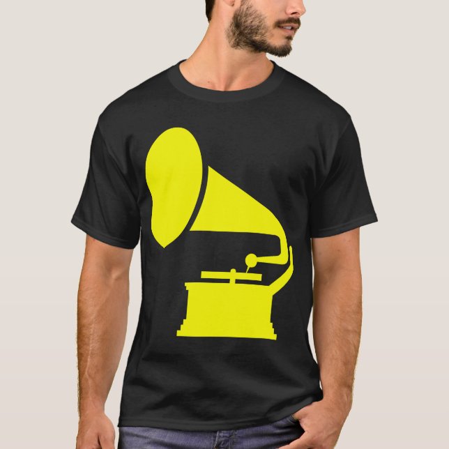 T-shirt Phonographe - Jaune (Devant)