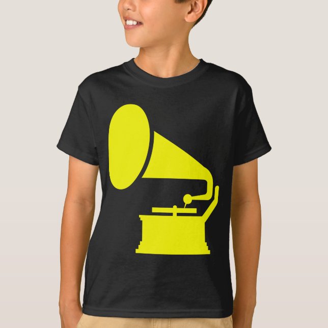T-shirt Phonographe - Jaune (Devant)