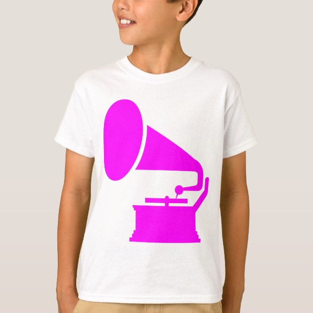 T-shirt Phonographe - Magenta (Devant)