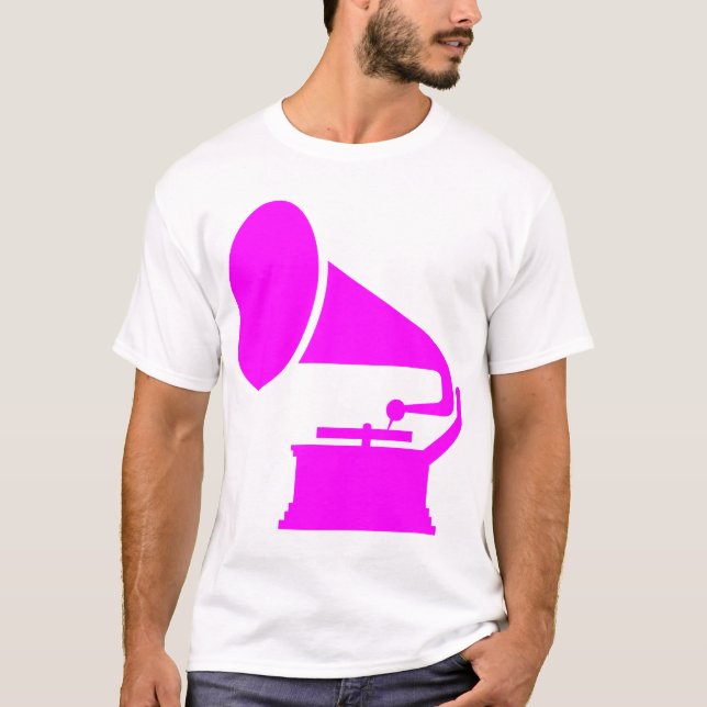 T-shirt Phonographe - Magenta (Devant)