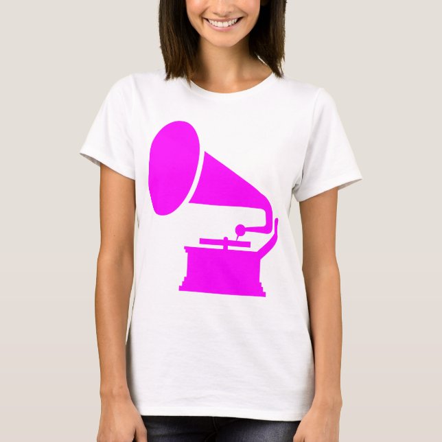 T-shirt Phonographe - Magenta (Devant)