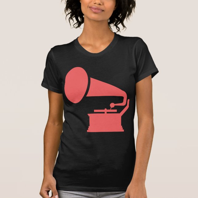 T-shirt Phonographe - rose tropicale (Devant)