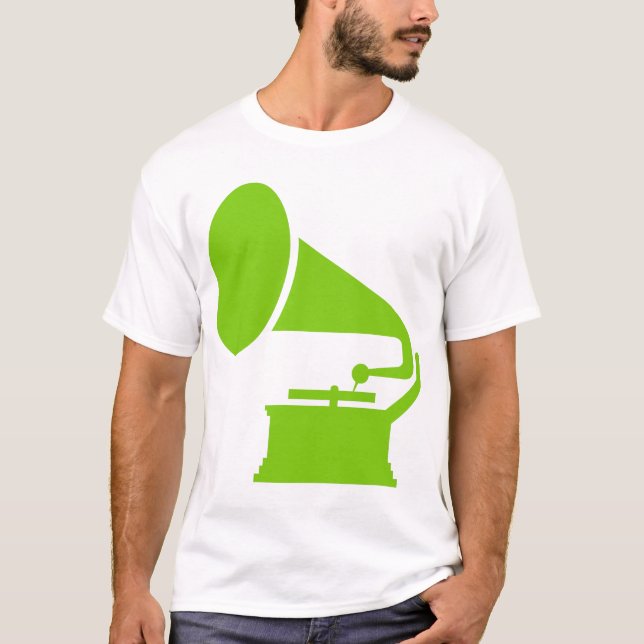 T-shirt Phonographe - Vert Martien (Devant)