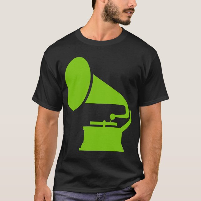 T-shirt Phonographe - Vert Martien (Devant)