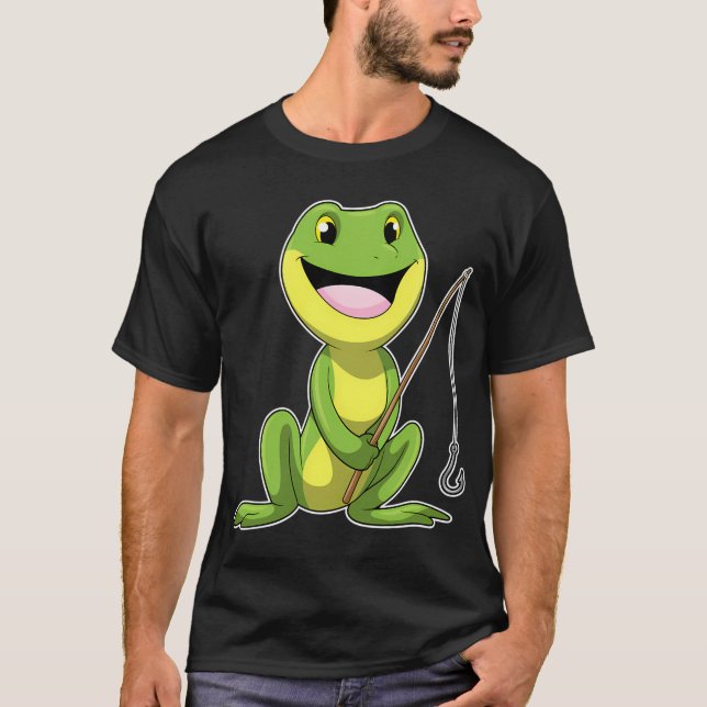T-shirt Phoque à la pêche avec canne à pêche et poisson (Devant)