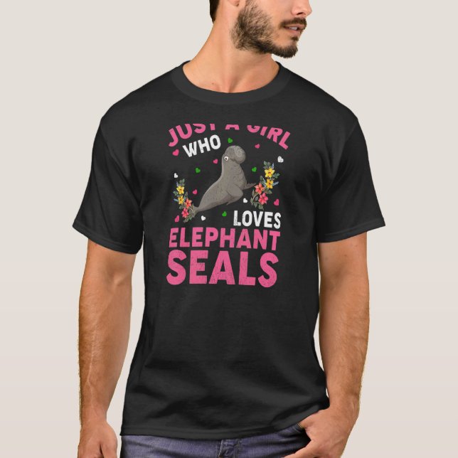 T-shirt Phoque éléphant Poisson  Juste Une Fille Qui Aime  (Devant)
