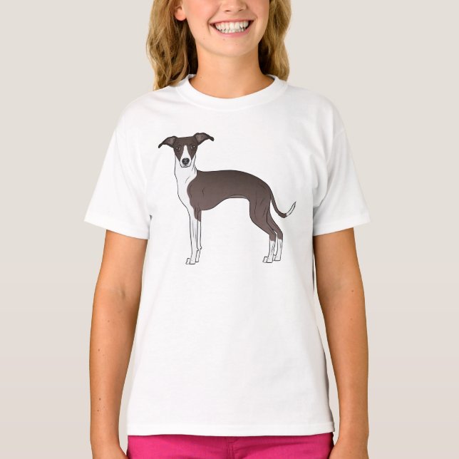 T-shirt Phoque Et Blanc Italien Greyhound Chien Illustrati (Devant)