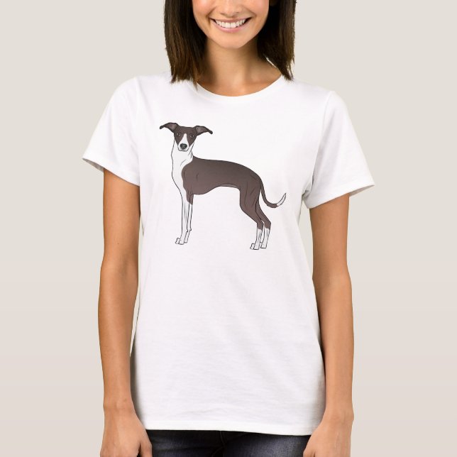 T-shirt Phoque Et Blanc Italien Greyhound Chien Illustrati (Devant)