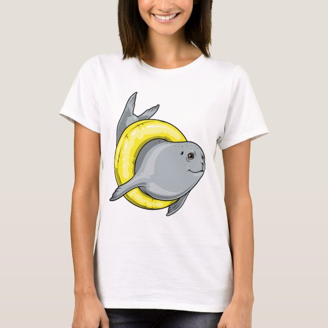 T-shirt Phoque Nageant Gonflable flotteur Été (Devant)