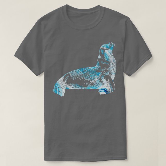 T-shirt Phoque Océan Faune Animaux Cadeau Mer Lion (Design devant)