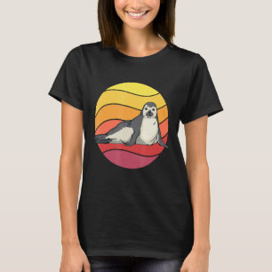 T-shirt Phoque Retro Sunset Sea Dog Seals