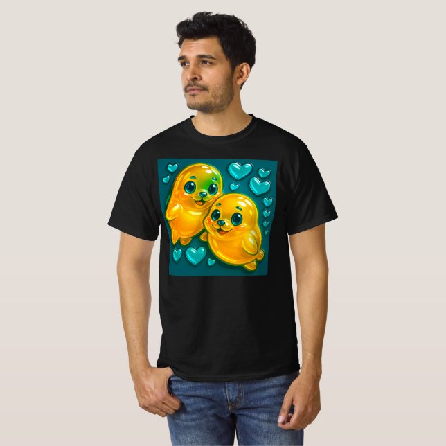 T-shirt Phoques en couple (Devant entier)