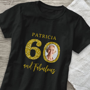 T-shirt Photo 60 ans & Fabuleux Noir et Or 50e Anniversair