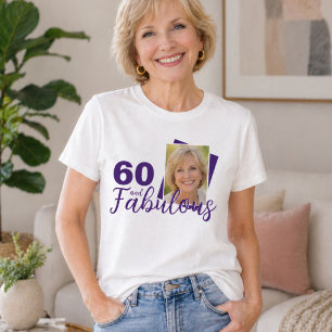 T-shirt Photo 60 ans violet et fabuleux pour un 60e annive