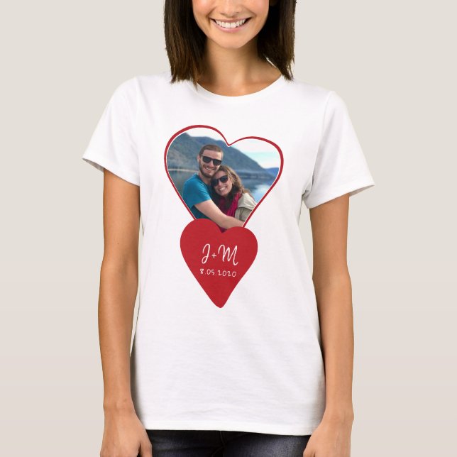 T-shirt Photo amour paraphes coeur rouge Valentine (Devant)