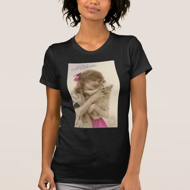 T-shirt Photo antique Victorian Woman and Dog (Devant)