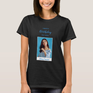 T-shirt photo Blue Elegant Joyeux Anniversaire