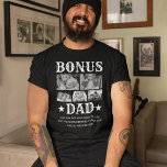 T-shirt photo Bonus Papa 5<br><div class="desc">T-shirt de beau-père vintage avec le titre moderne "papa bonus", 5 photos de vos beaux-enfants, 2 étoiles, et le dit mignon "vous ne nous avez peut-être pas donné la vie, mais vous avez certainement rendu notre vie tellement meilleure !".</div>