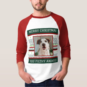T-shirt Photo Chien Personnalisé Fausse Chemise de Noël