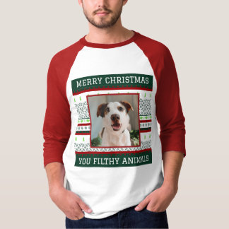 T-shirt Photo Chien Personnalisé Fausse Chemise de Noël