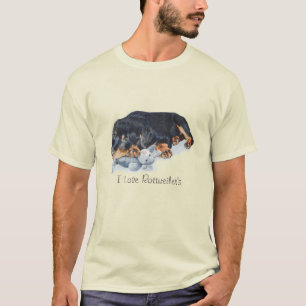 T-shirt photo chiot bouddling teddy rottweiler chien
