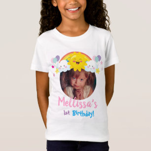 T-Shirt Photo Cloud et Rainbow Enfants Anniversaire