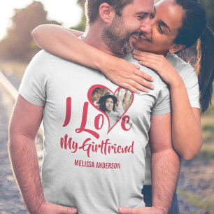 T-shirt photo cœur J'aime ma petite amie moderne