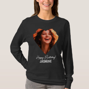 T-Shirt Photo Cœur Nom Fille Anniversaire