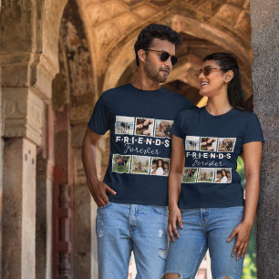 T-shirt Photo Collage de la Marine moderne Blue Friends Fo