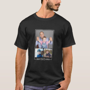 T-shirt Photo Collage de photos de Best Dad Ever 3 Black