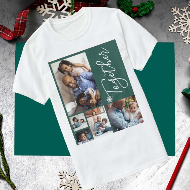 T-shirt Photo collage family moderne personnalisée Christm (Créateur téléchargé)
