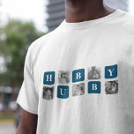 T-shirt Photo Collage Moderne Bleu Meilleur Hubby Ever Cad<br><div class="desc">Le "Modern Collage Photo Blue Best Hubby Ever Gift" est un cadeau photo personnalisé qui présente une collection de photos présentant les meilleurs moments partagés entre vous et votre mari bien-aimé. Cette version particulière présente un thème bleu, ce qui en fait un ajout élégant et contemporain à tout décor.Ce cadeau...</div>