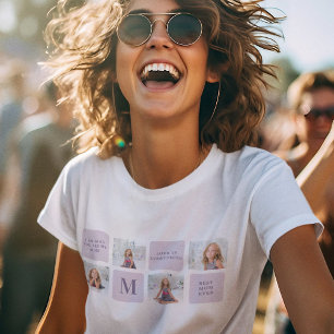 T-shirt Photo Collage moderne Joyeux jour des mères violet