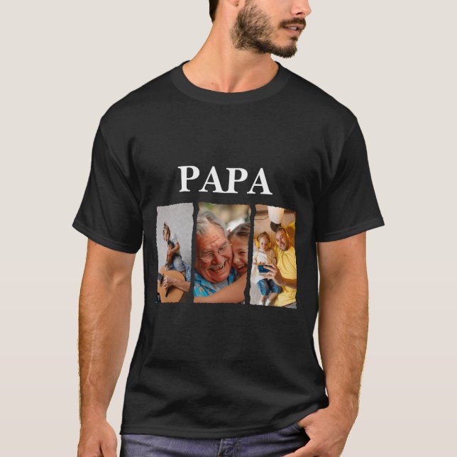 T-shirt Photo Collage Papa D Gift  (Devant)
