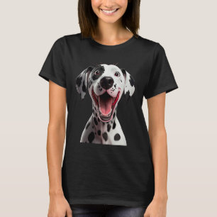 T-shirt Photo dalmation chiot chien souriant joyeux Dalmat