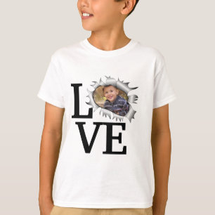 T-shirt Photo d'amour personnalisée dans un trou vintage