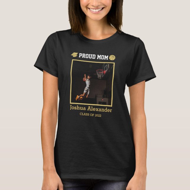 T-shirt Photo de basketteuse mère fière diplômée  (Devant)
